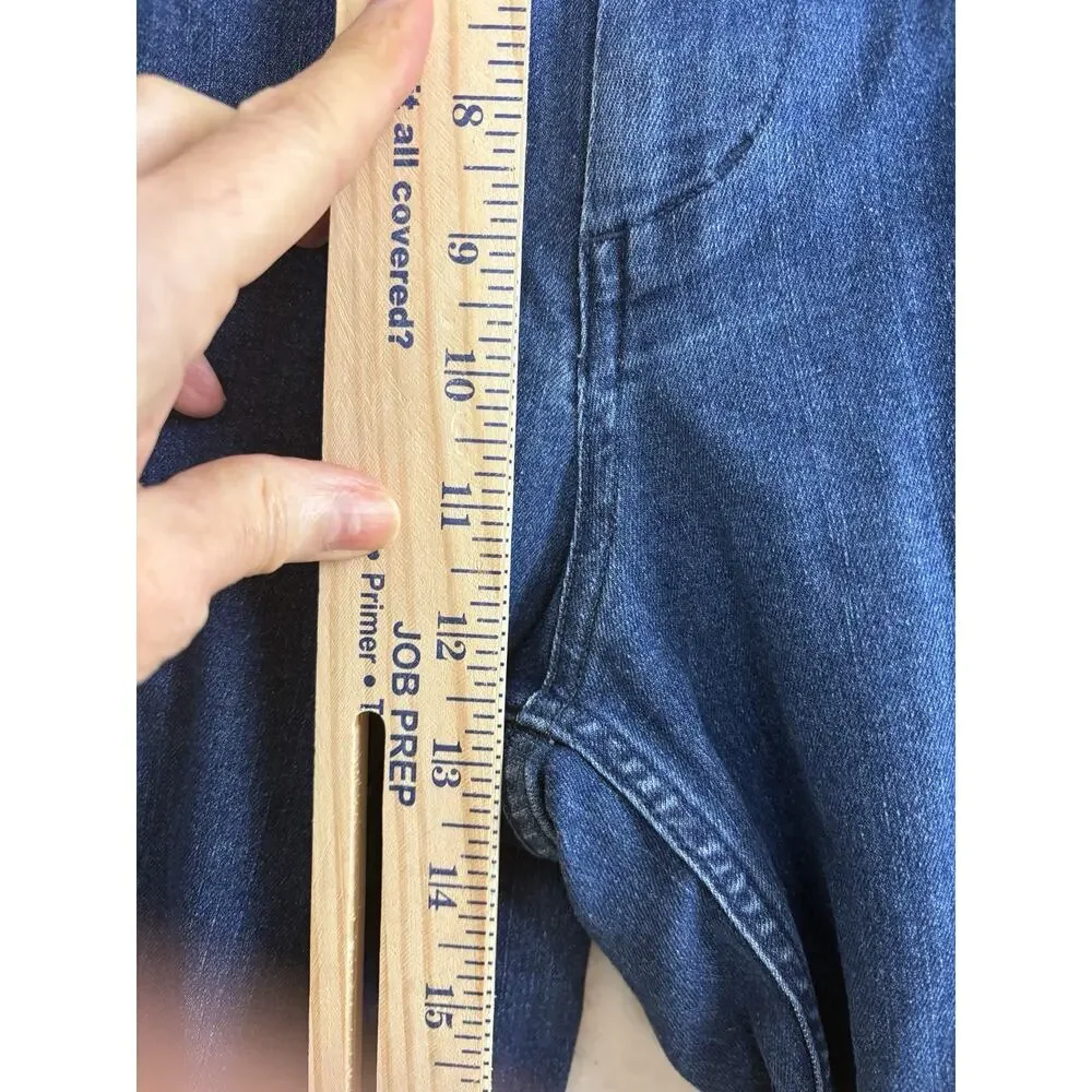 Uniqlo Wide Fit Denim Cargo Pants Mens Size L Drawstring‎ Stretch Streetwear - Picture 11 of 14